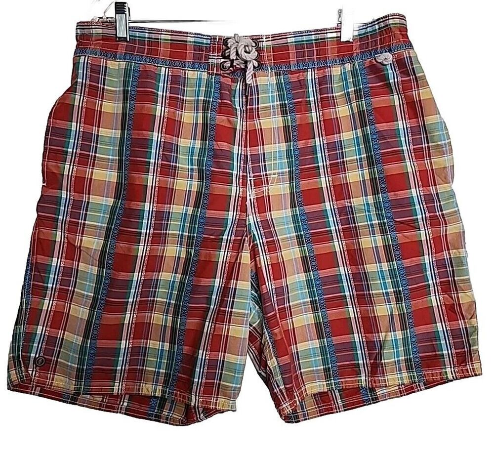 Polo Ralph Lauren Mens Shorts Rope Tie Front Plaid XLarge Preppy, College, beach